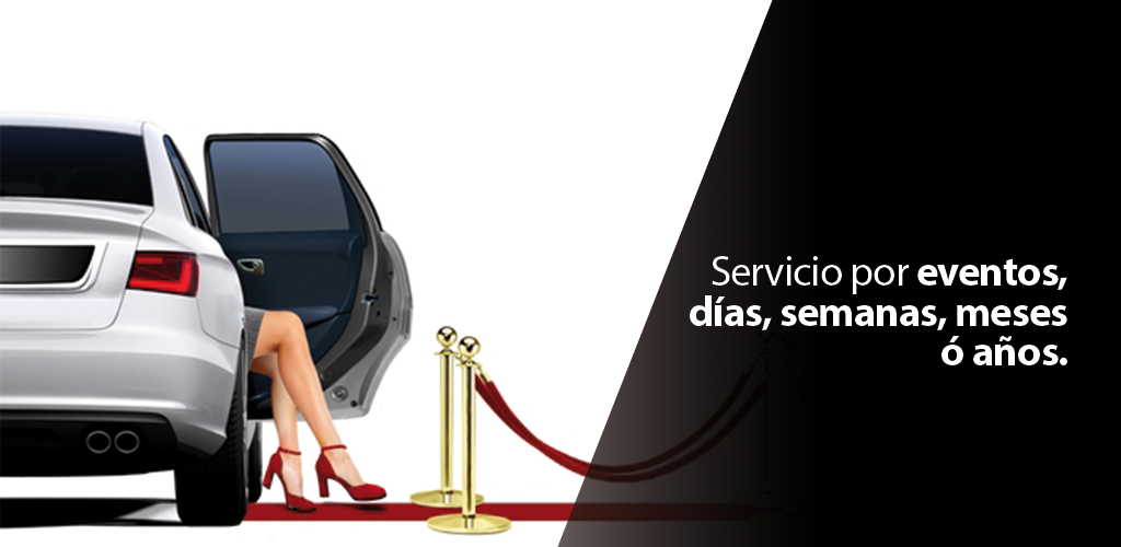 Servicios de renta de auto con chofer por eventos, dias, semanas, meses, años.